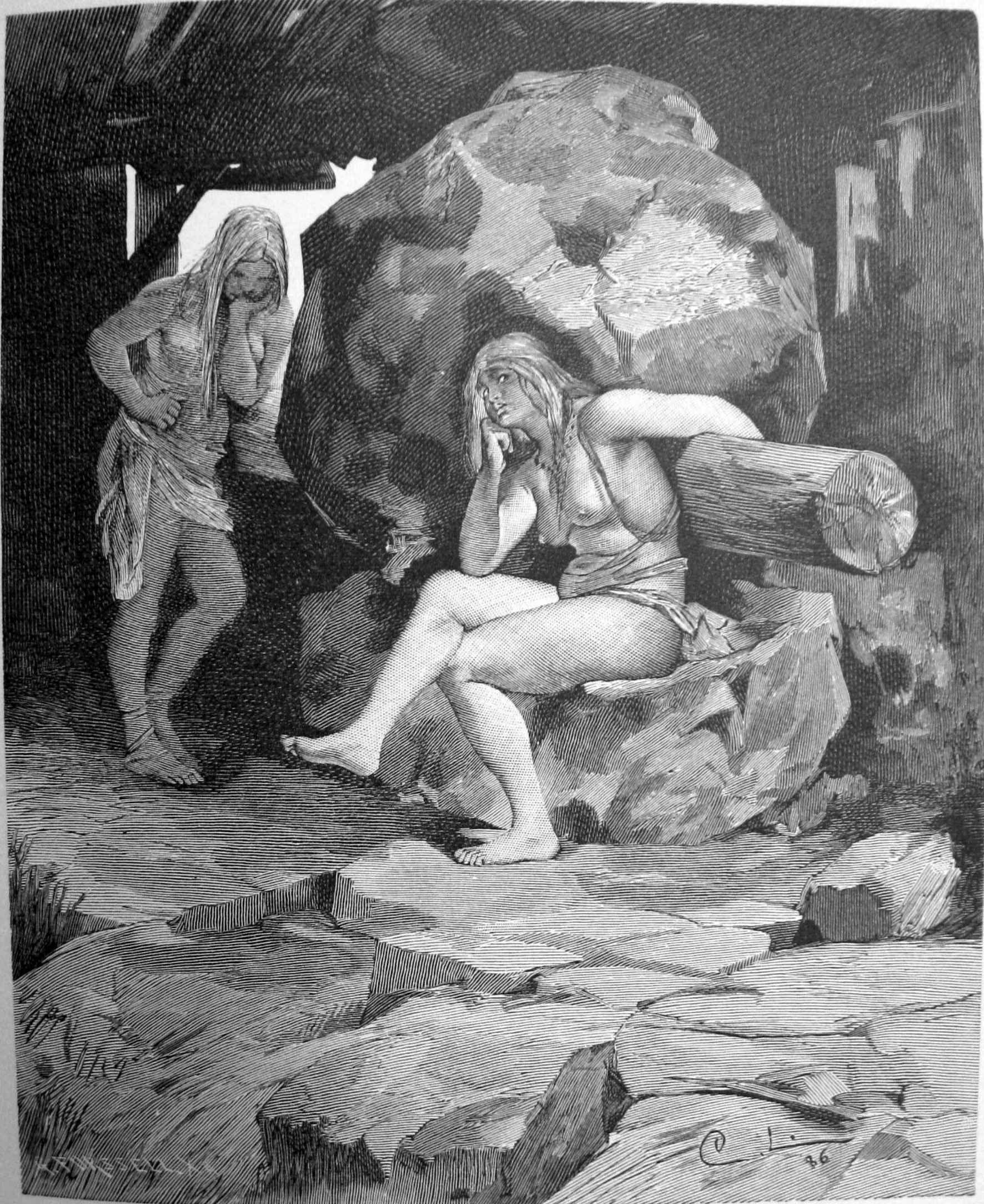 Fenja và Menja bên cối xay Grótti (1886) – tranh của Carl Larsson & Gunnar Forssell